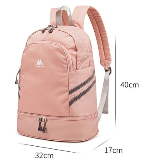 Women’s gym backpack with shoes pocket dry wet separation drawstring nylon - product image